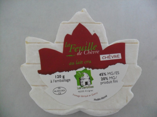 Kaeseladen online shop FEUILLE DE CHEVRE ALVIGNAC NU 120G X 5