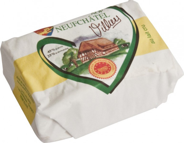 Kaeseladen online shop NEUFCHATEL AOP BRIQUETTE EMBALLE VILLIERS 100 GR